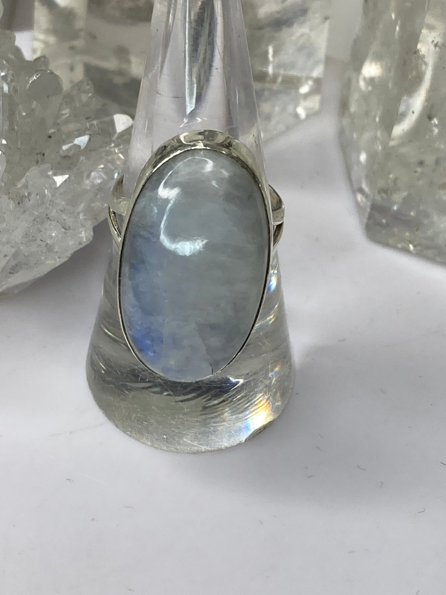 Sterling silver moonstone ring