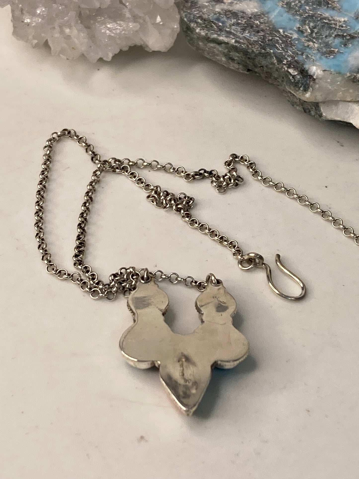 Sterling silver turquoise spiney oyster necklace