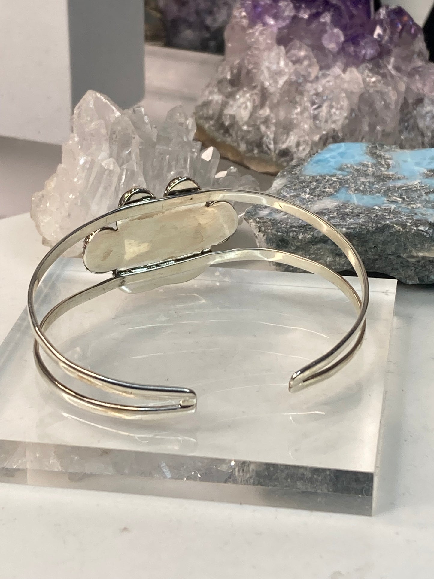 Sterling silver turquoise paw cuff bracelet