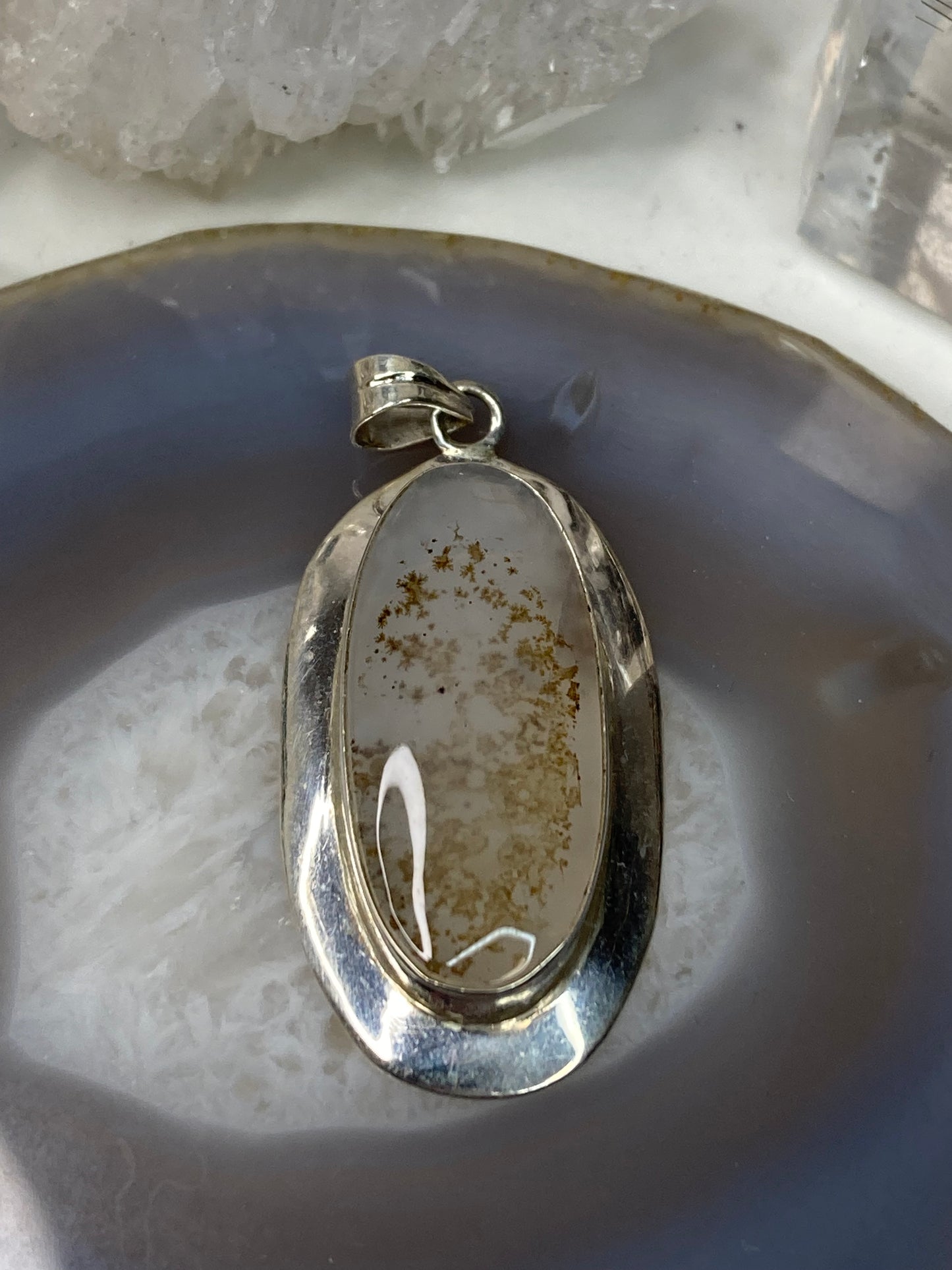 Sterling silver dendritic pendant