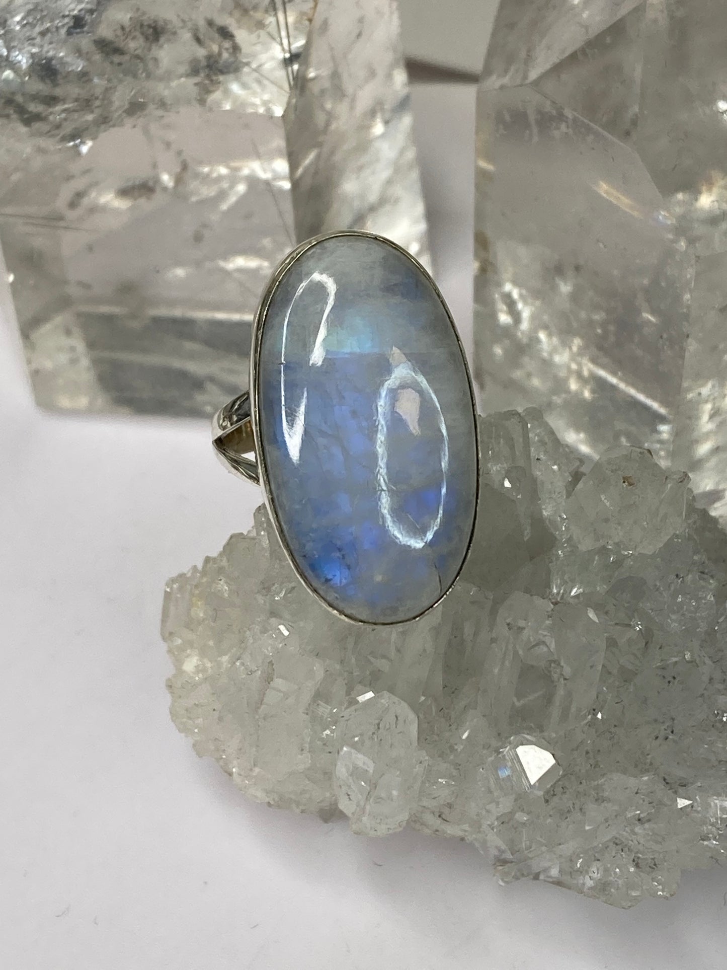 Sterling silver moonstone ring