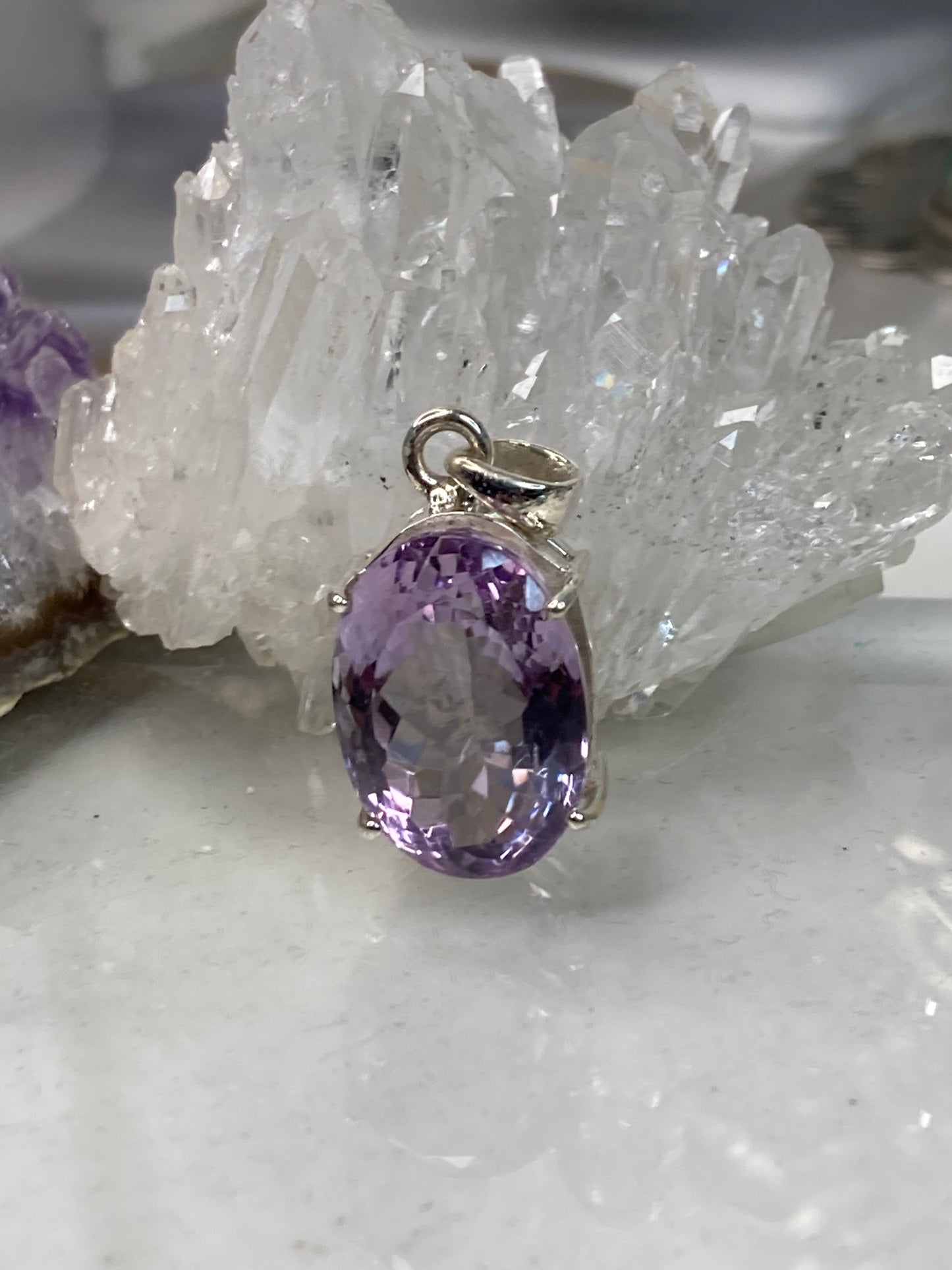 Sterling silver amethyst pendant