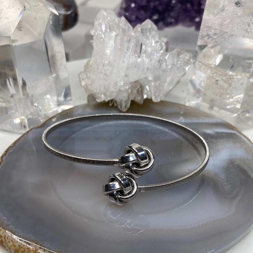 Sterling silver 925 Italy knot cuff bracelet