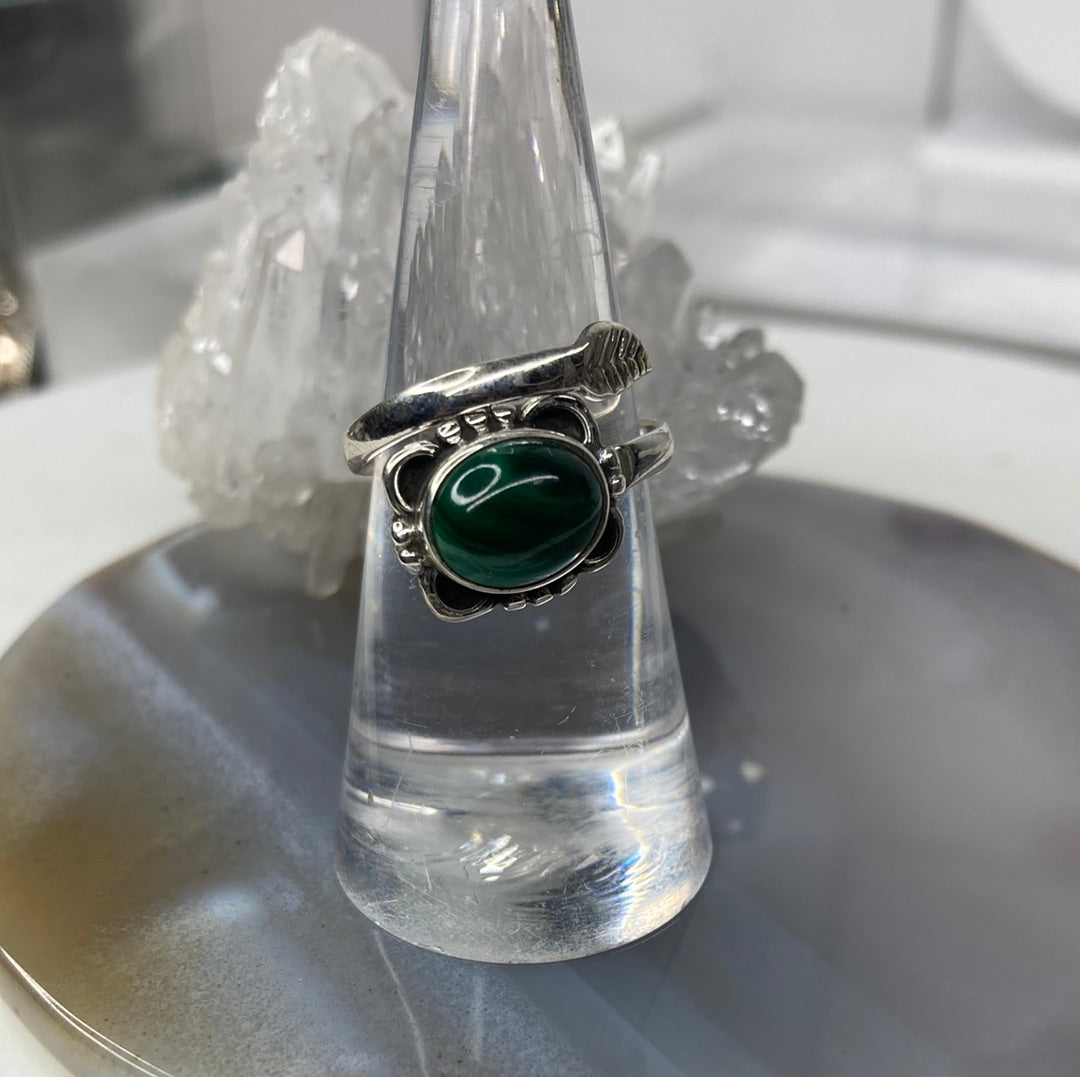 Sterling silver malachite ring