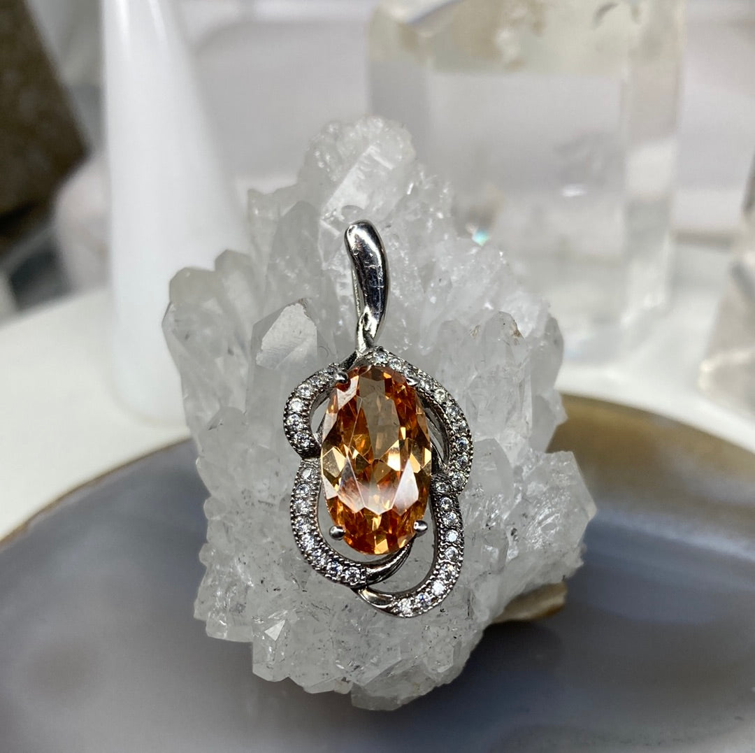 Sterling silver citrine pendant