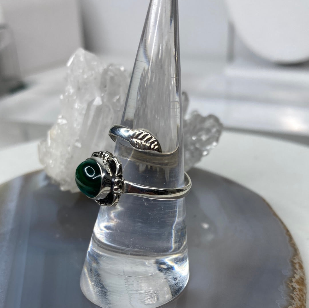 Sterling silver malachite ring