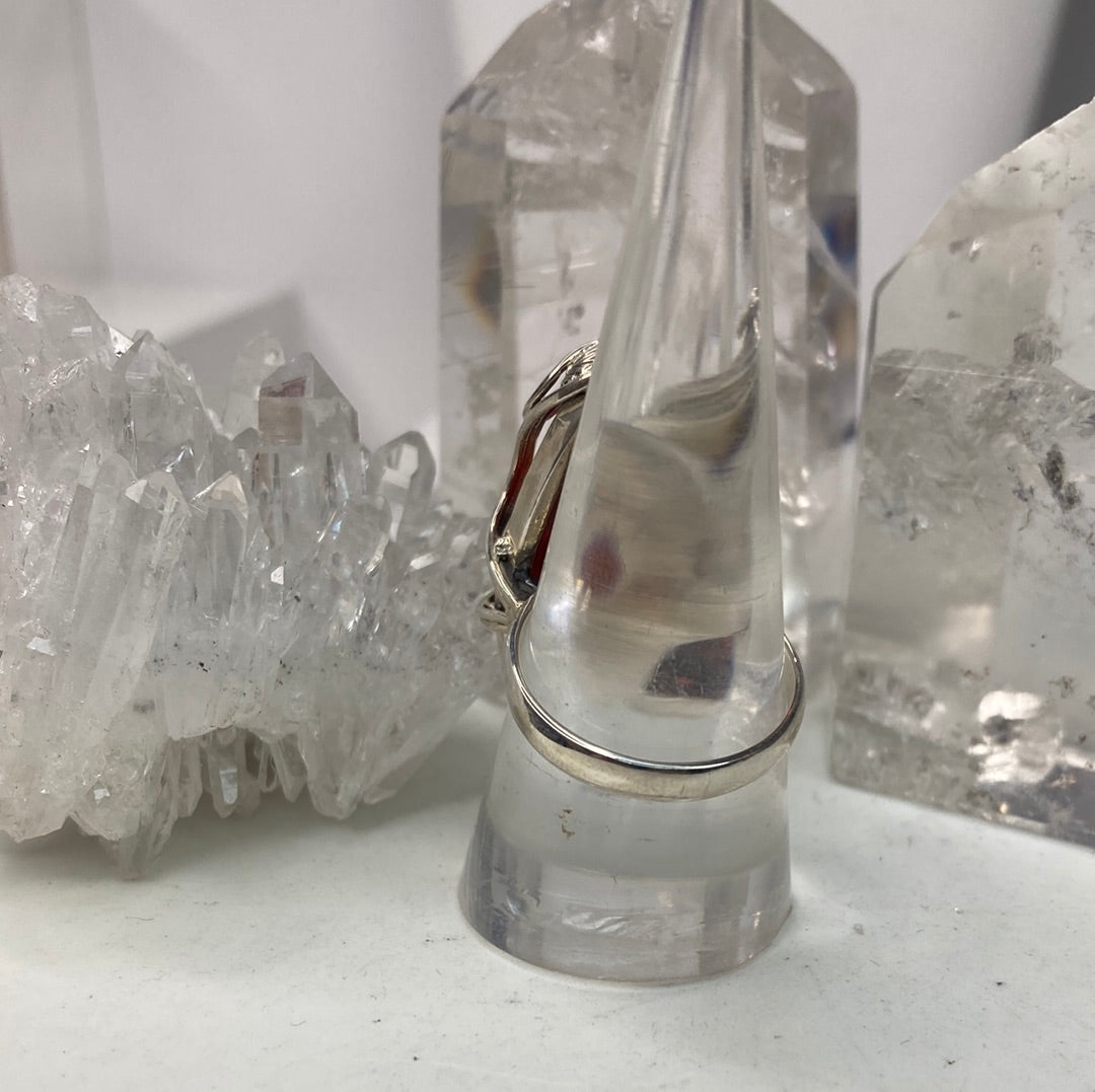 Sterling silver amber ring