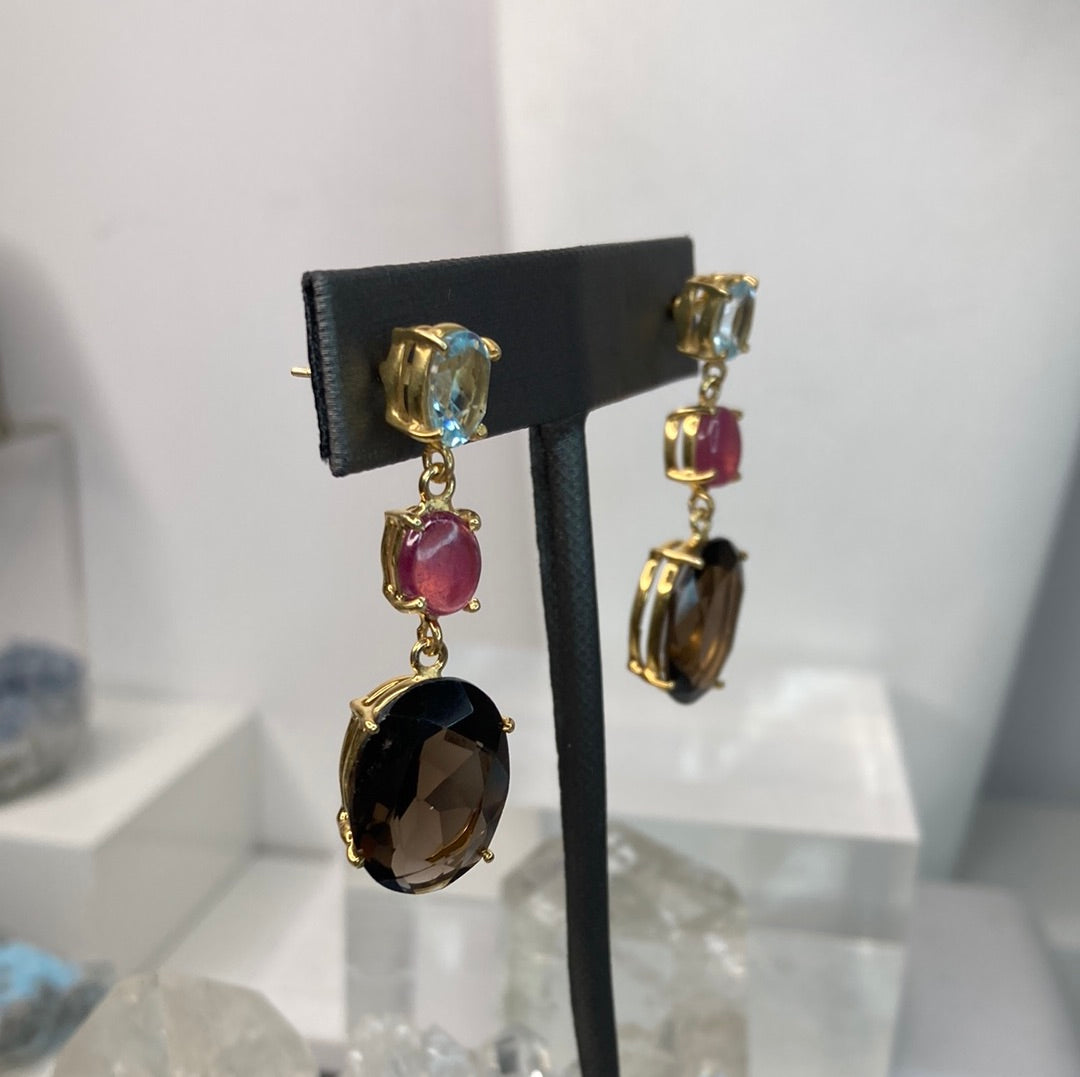 Sterling silver vermeil gemstone earrings