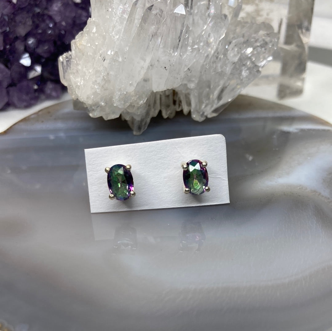 Sterling silver mystic topaz earrings