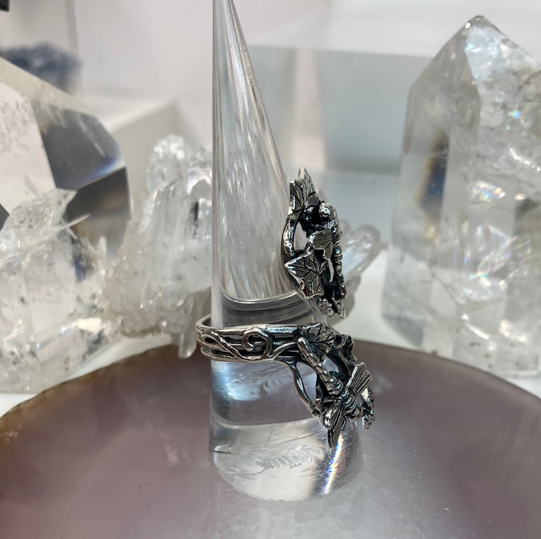 Sterling silver dragonfly ring