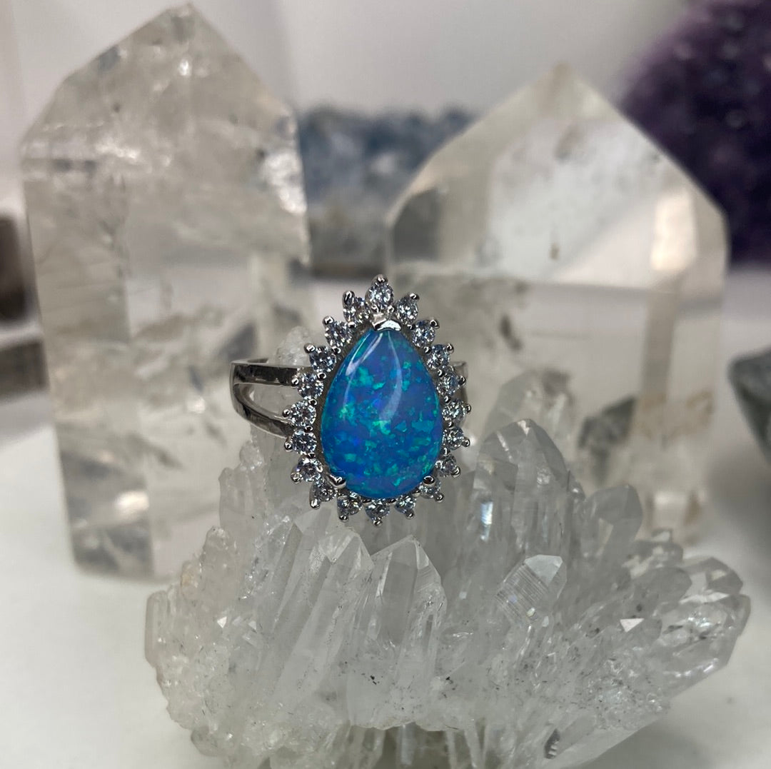 Sterling silver opal ring