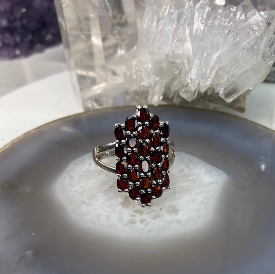 Sterling silver garnet ring