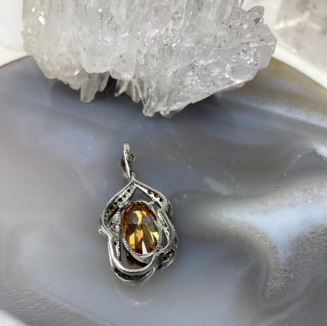 Sterling silver citrine pendant