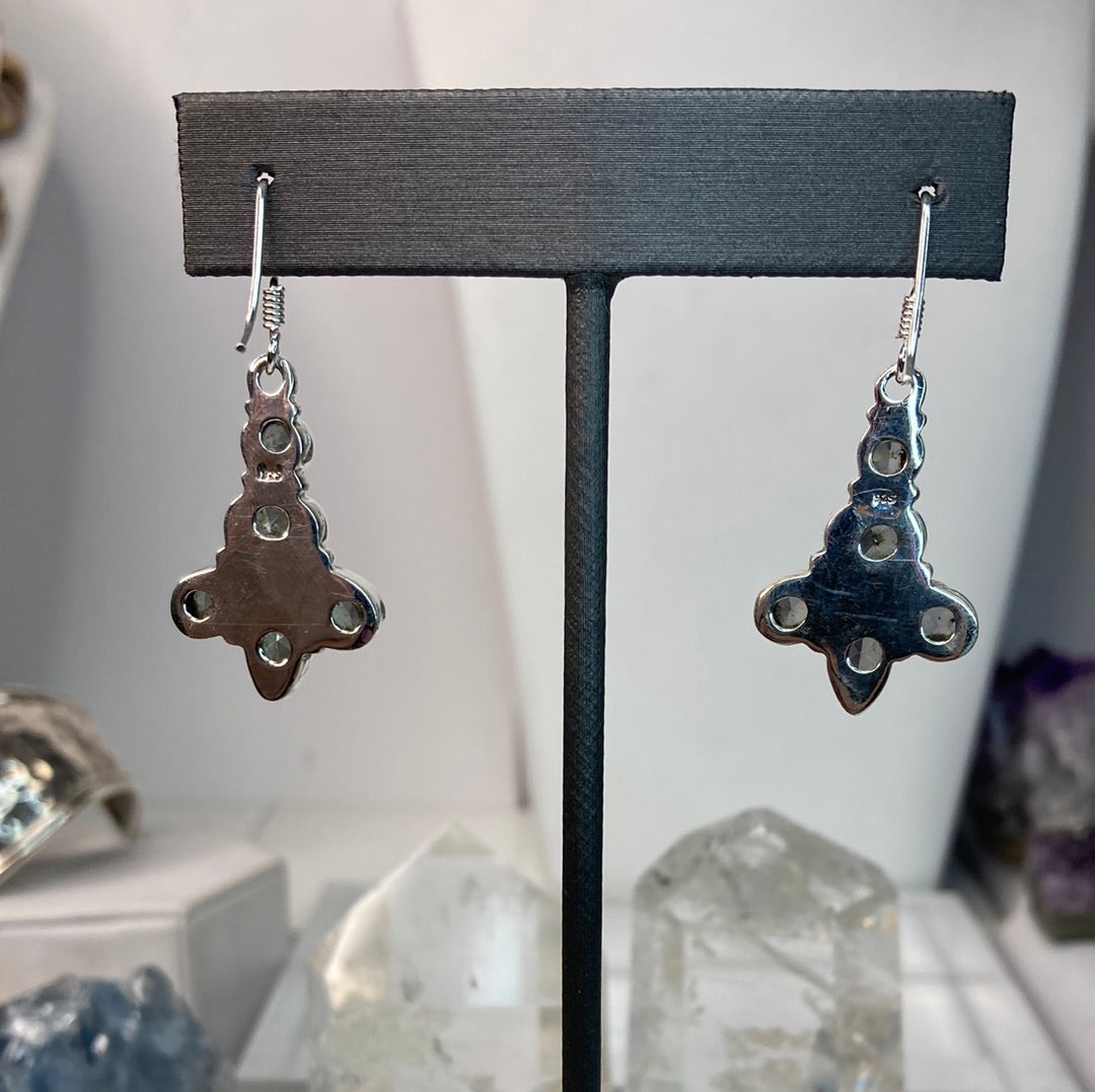 Sterling silver mystic quartz earrings
