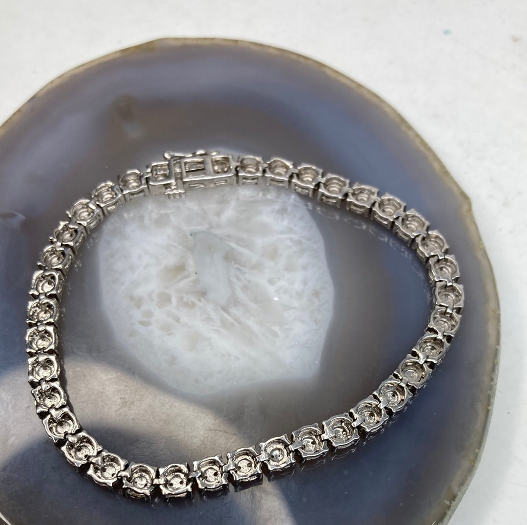Sterling silver diamond bracelet