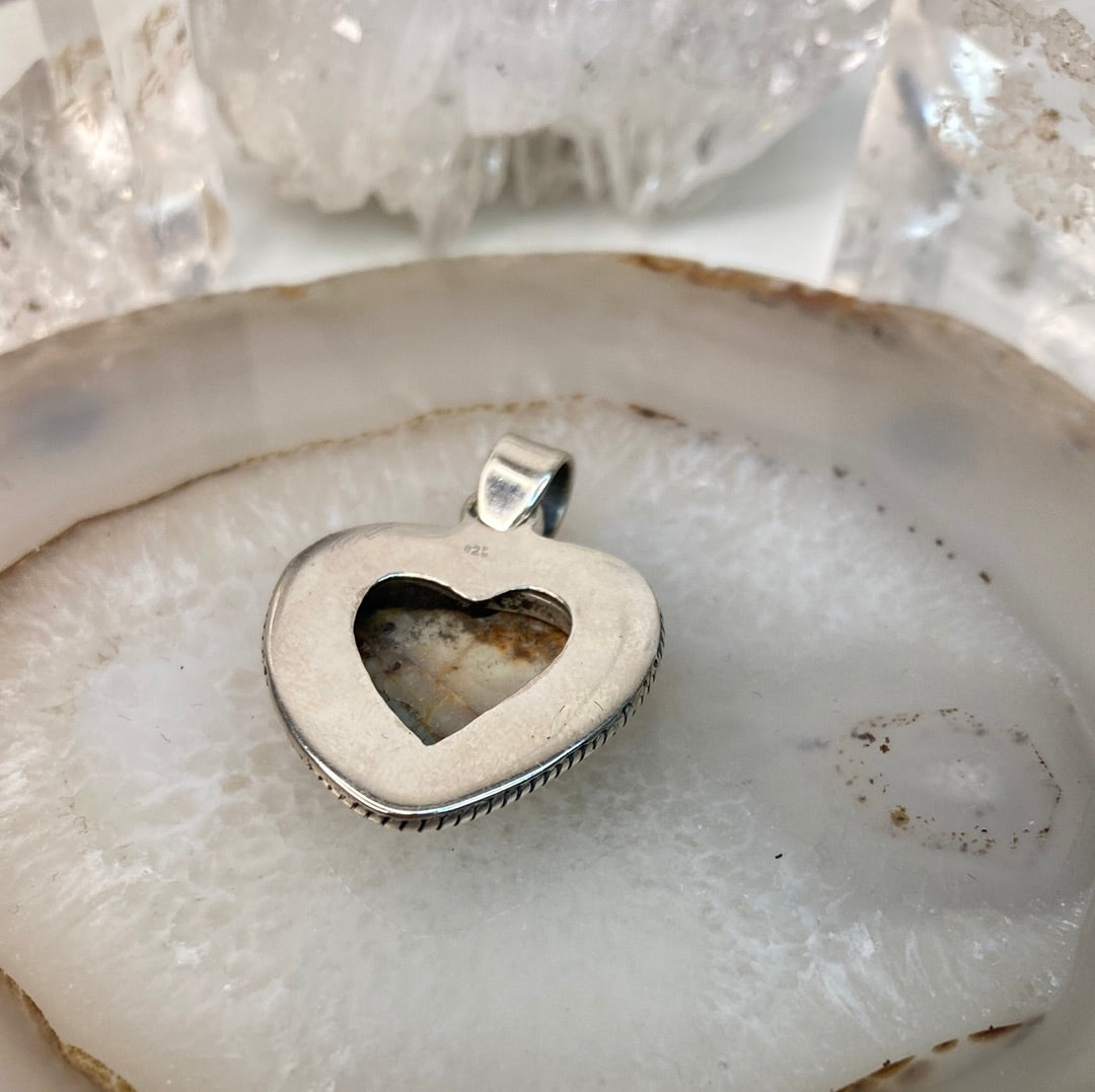 Sterling silver turquoise heart pendant
