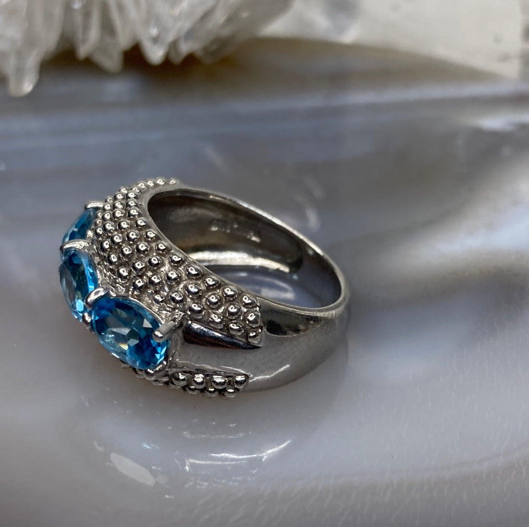 Sterling silver aquamarine ring
