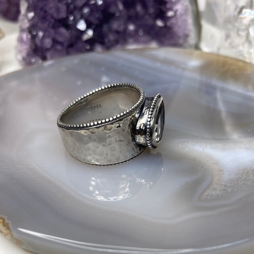 Sterling silver quartz ring