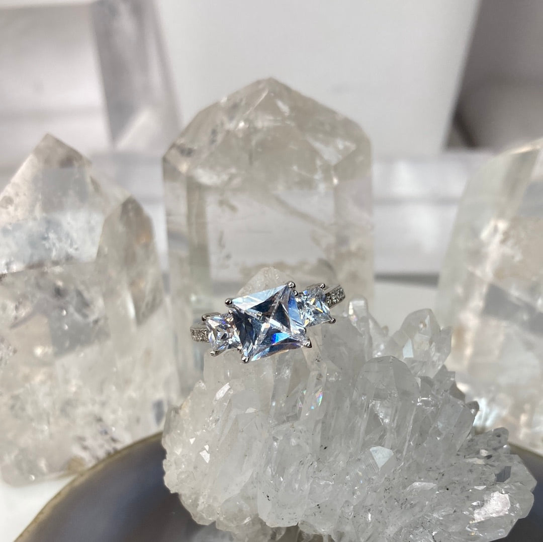 Sterling silver cubic zirconia ring