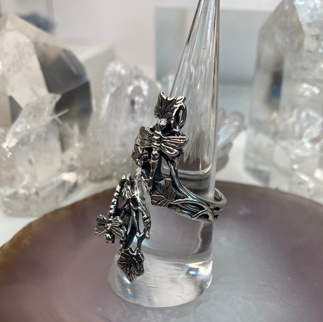 Sterling silver dragonfly ring