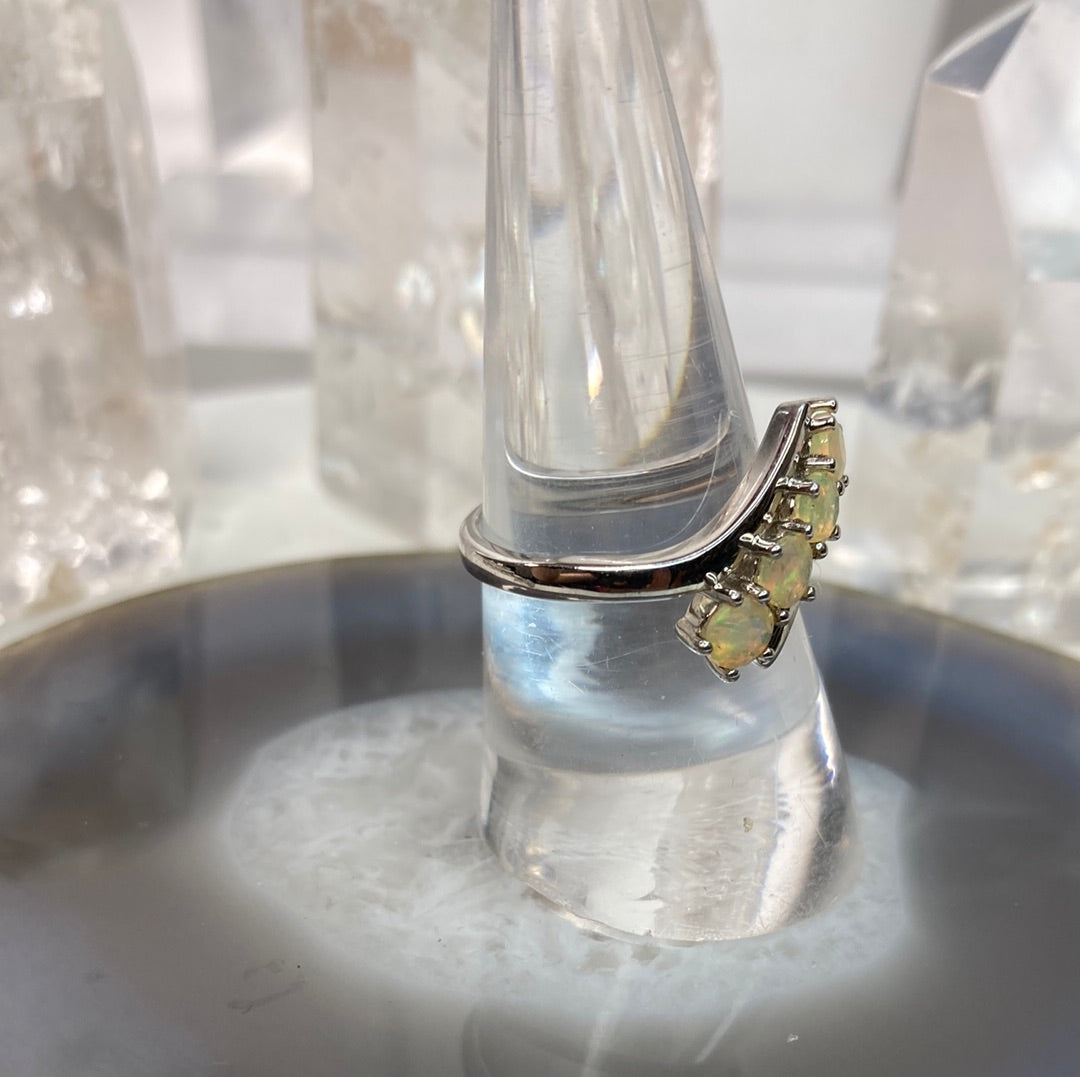 Sterling silver 4 opal ring