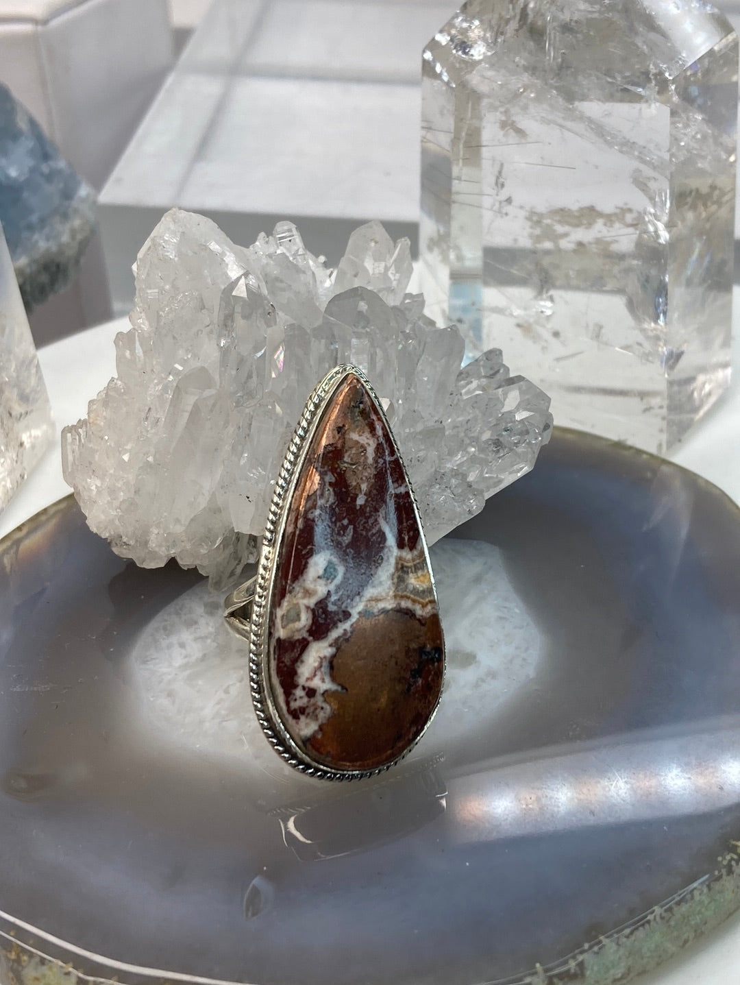 Sterling silver copper turquoise ring