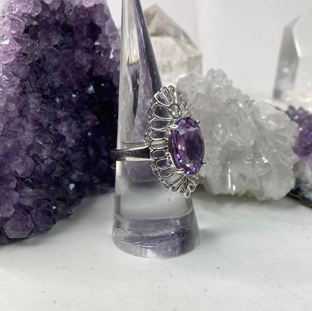 Sterling silver amethyst ring