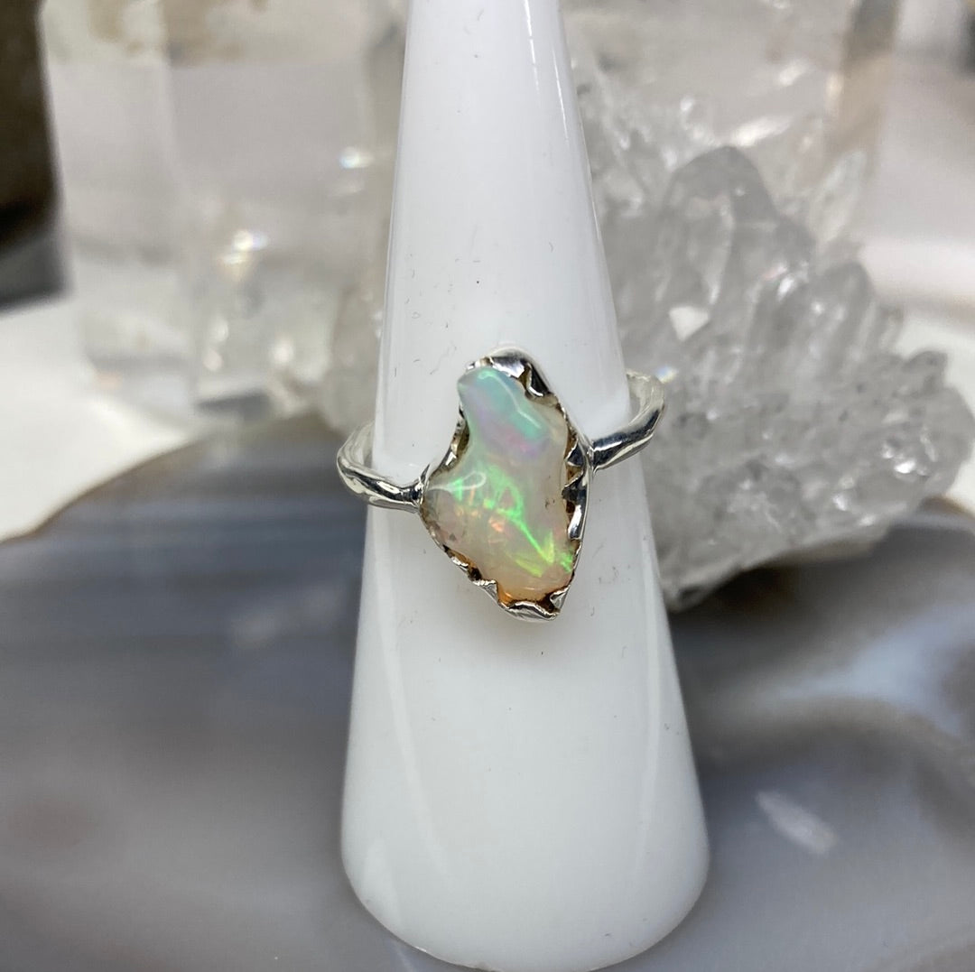 Sterling silver opal ring