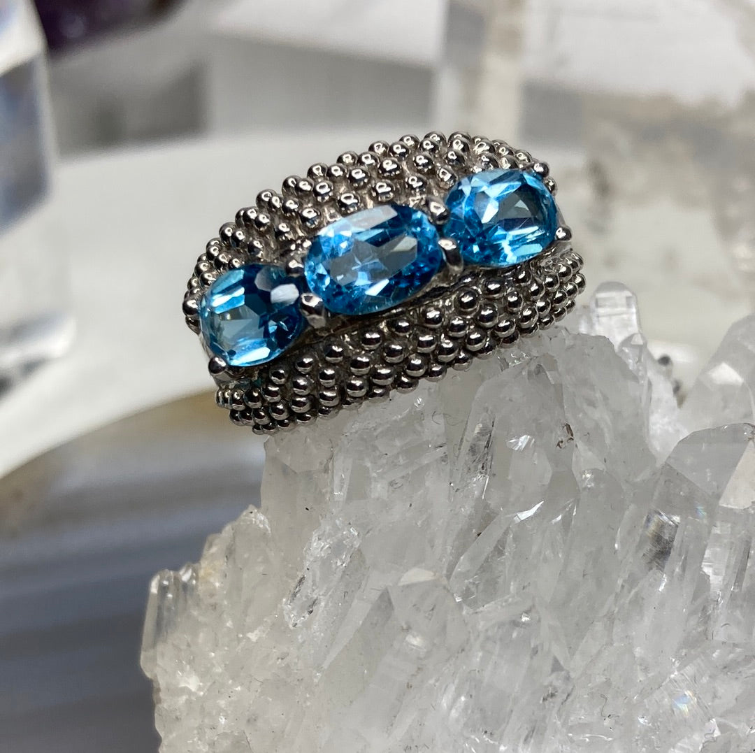 Sterling silver aquamarine ring