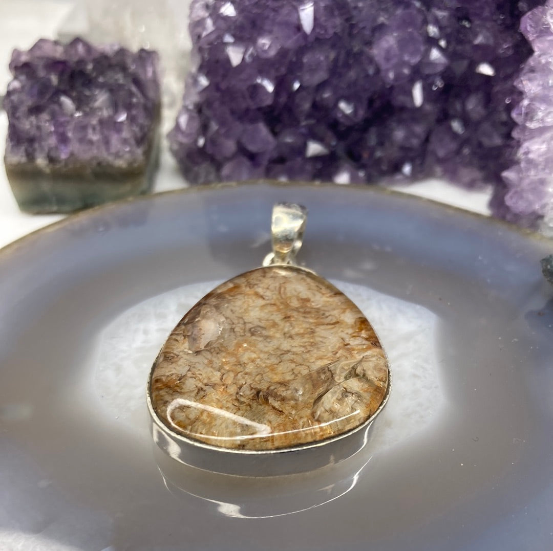 Sterling silver garden quartz pendant