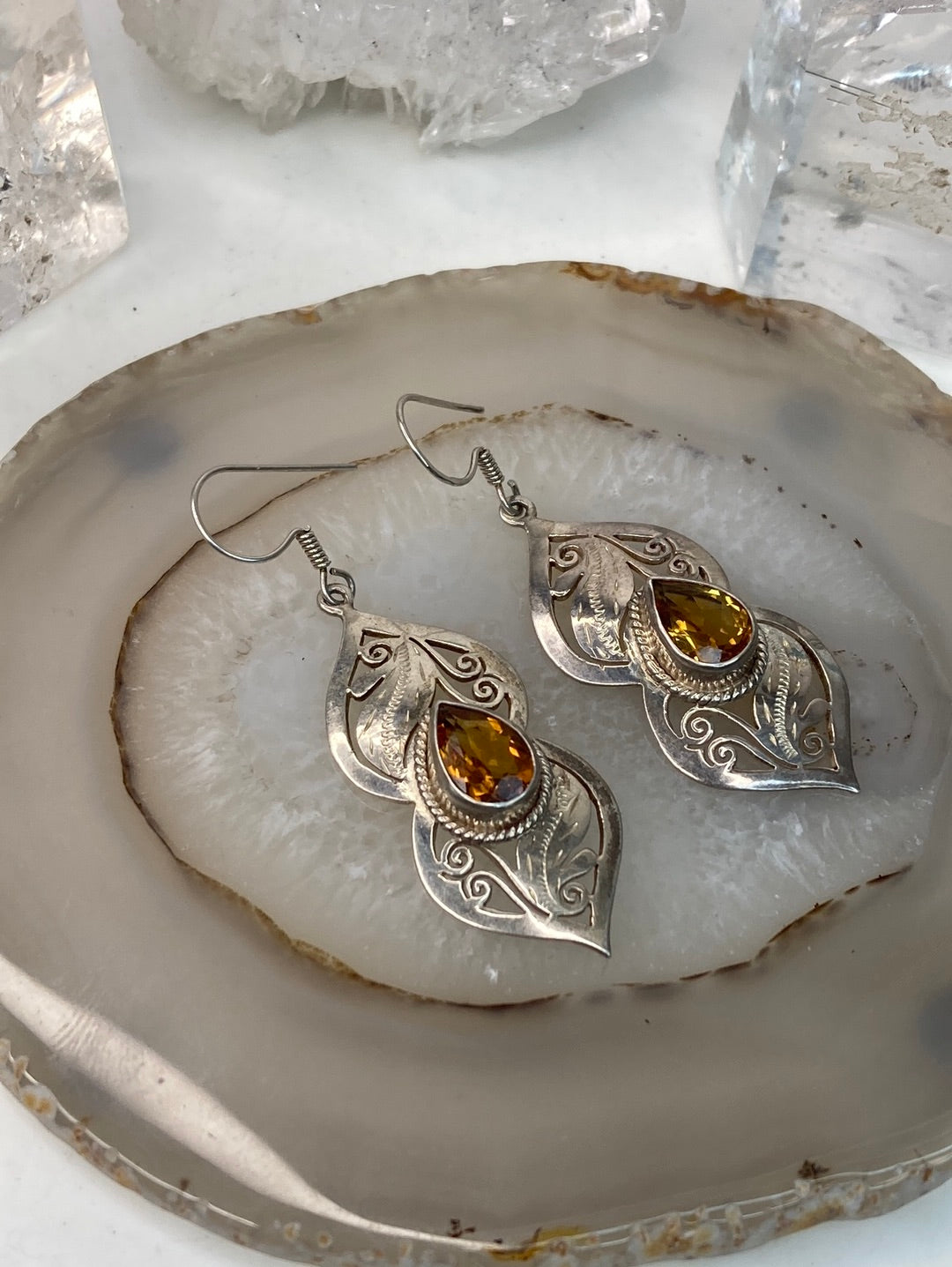 Sterling silver citrine earrings