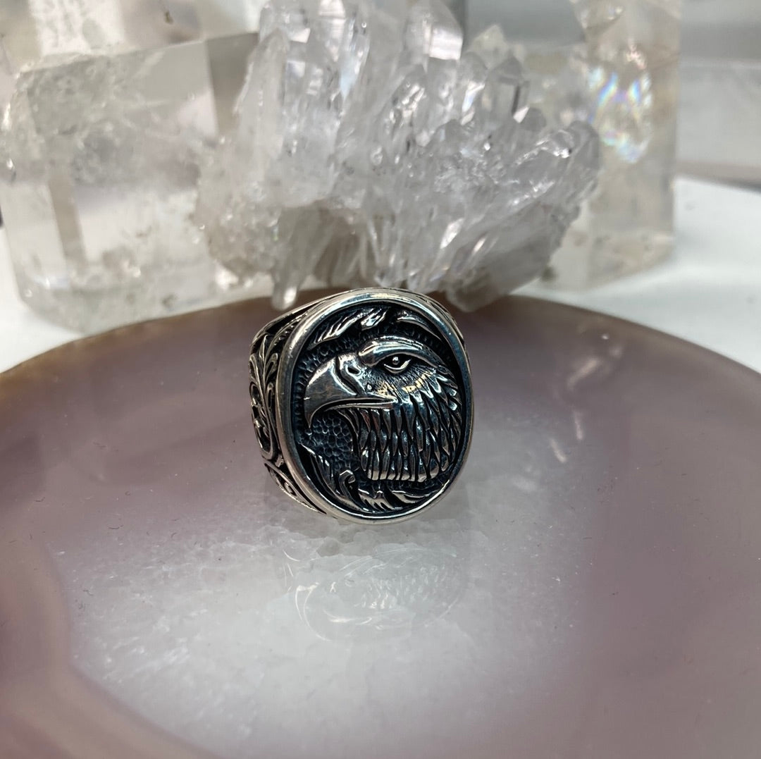 Sterling silver eagle ring