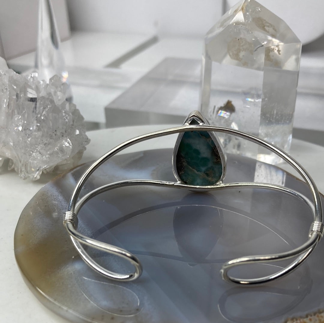 Sterling silver larimar cuff bracelet