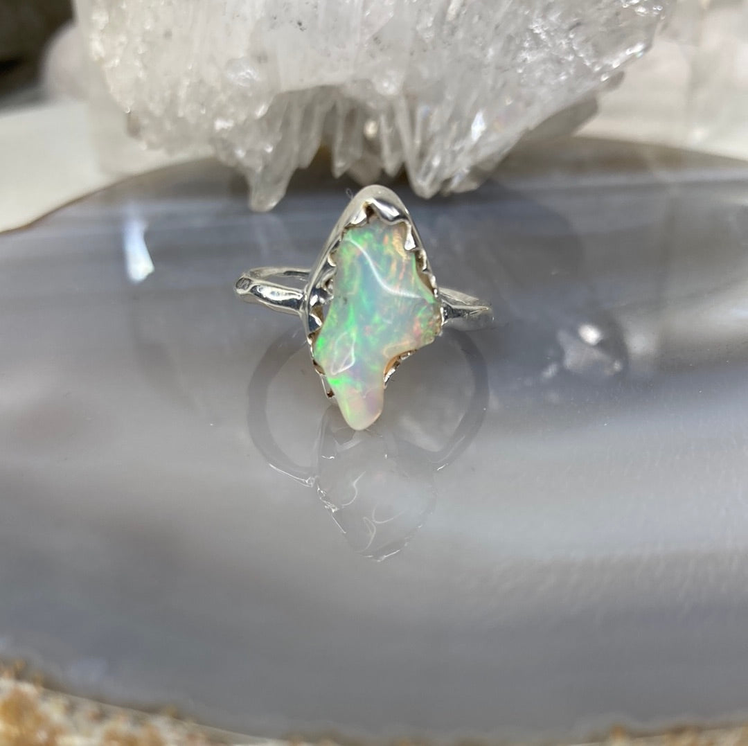 Sterling silver opal ring