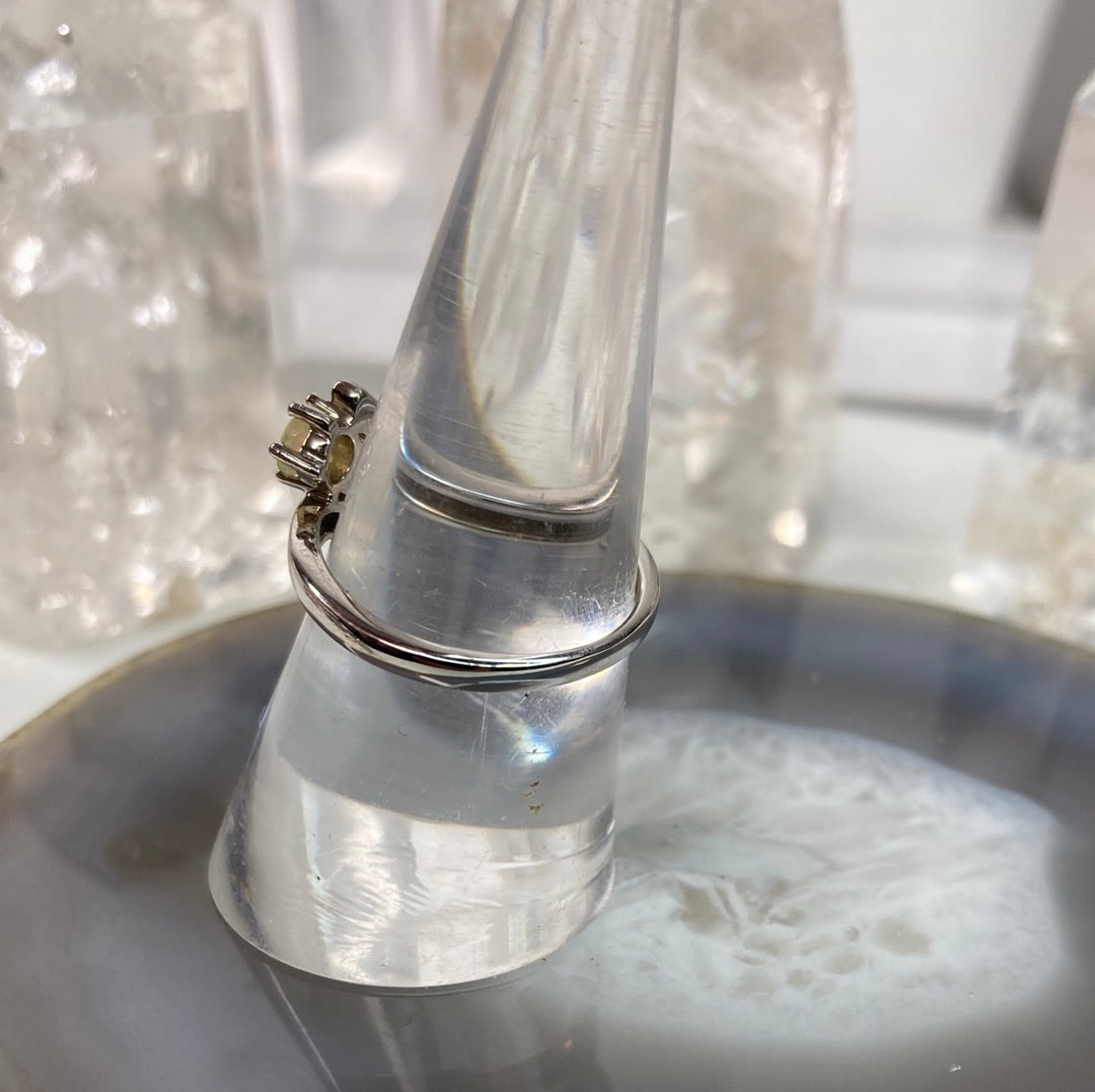 Sterling silver 4 opal ring