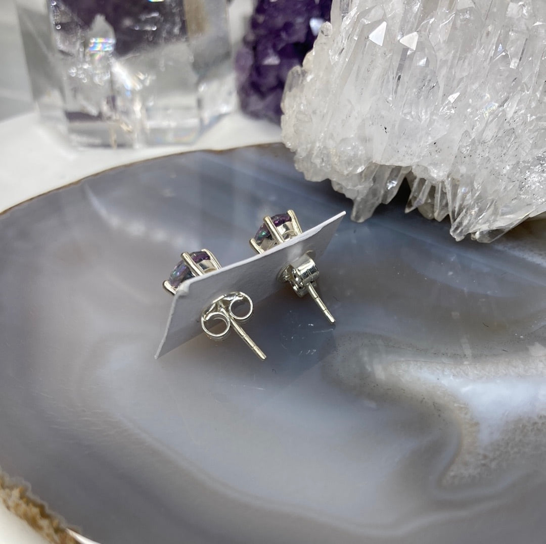 Sterling silver mystic topaz earrings