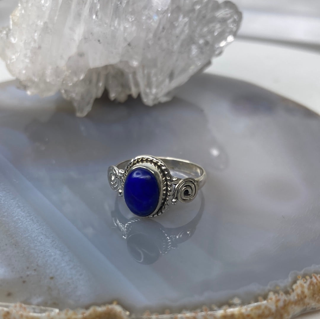 Sterling silver lapis ring