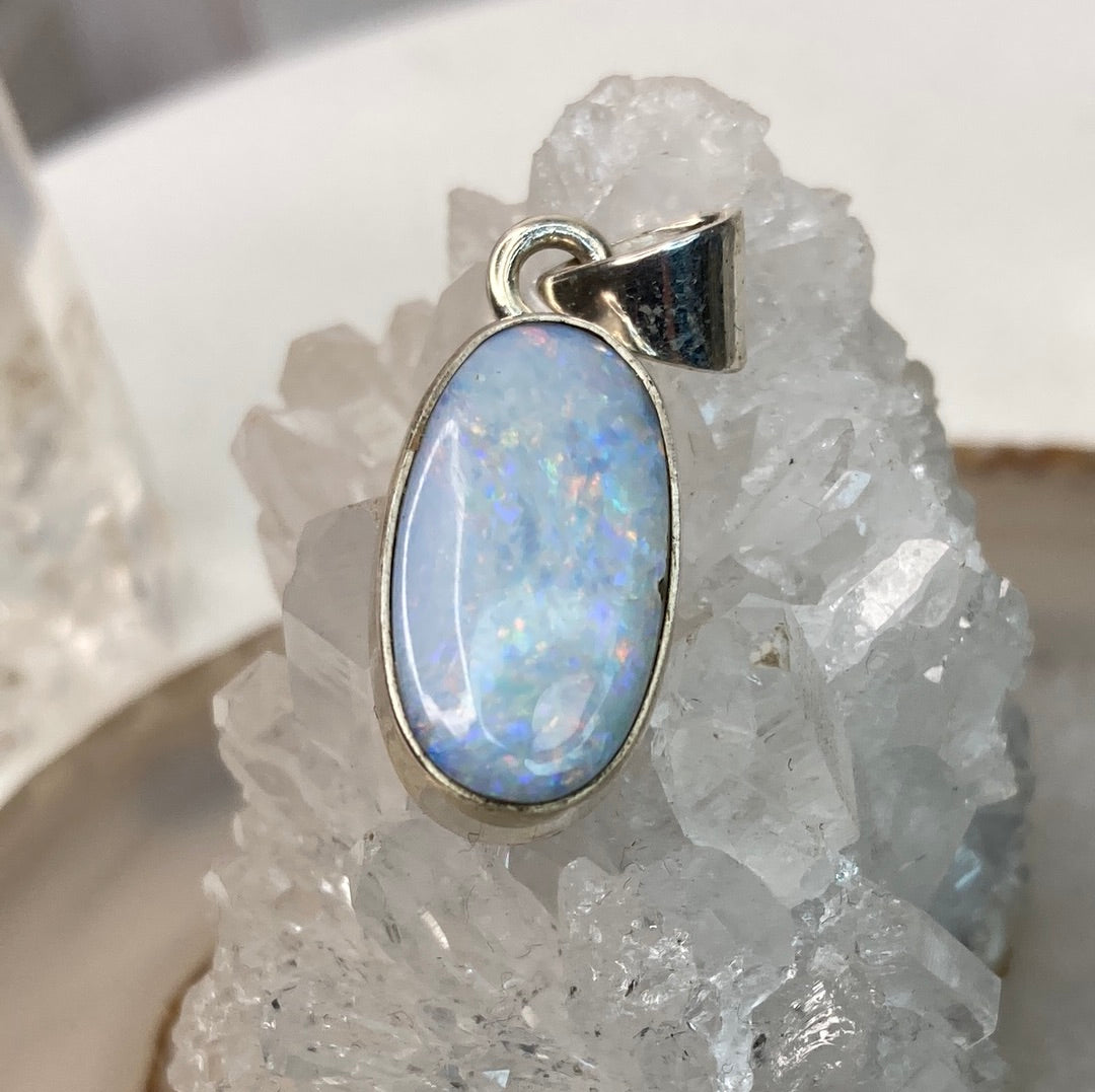 Sterling silver opal pendant