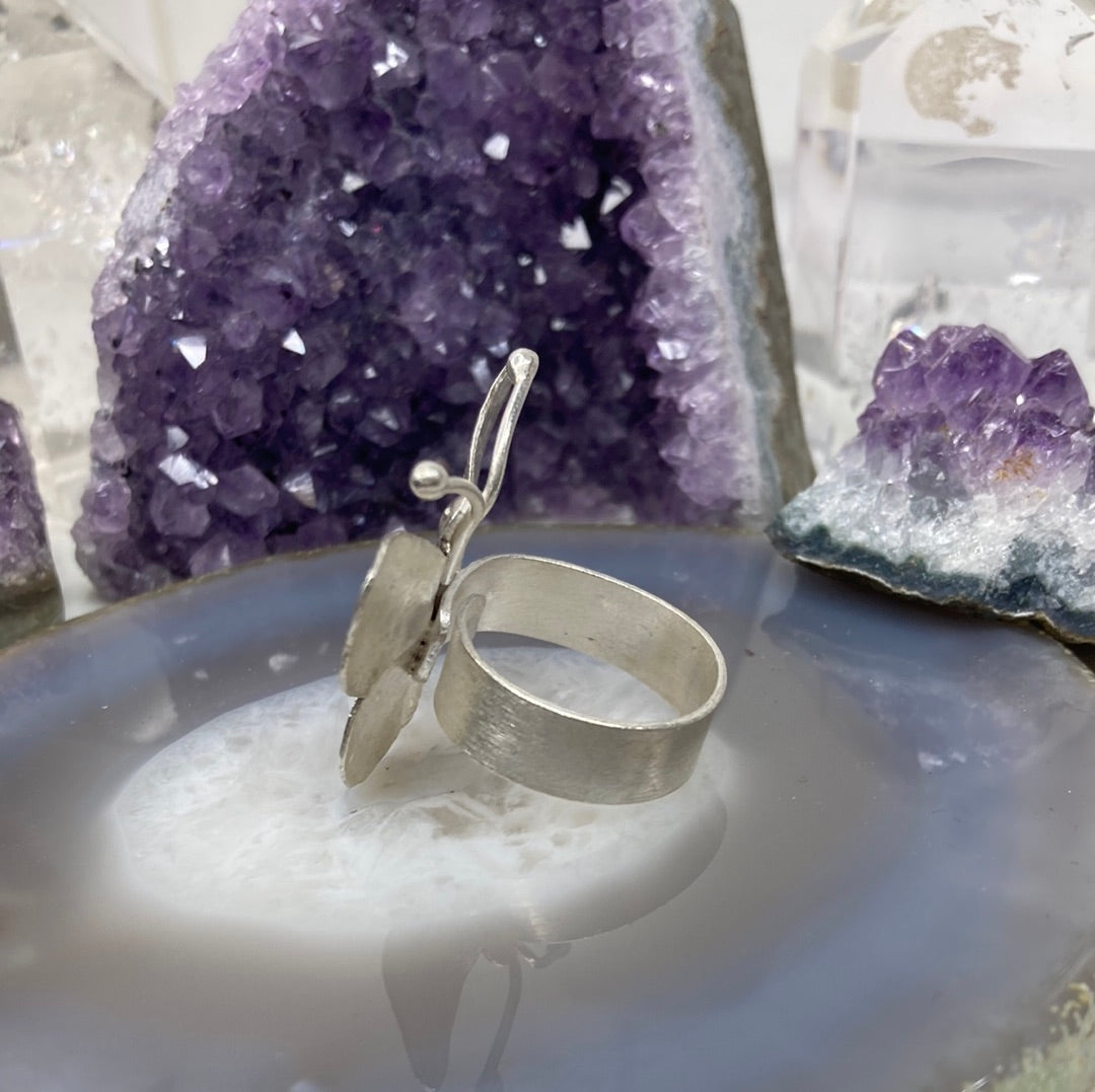Sterling silver butterfly ring