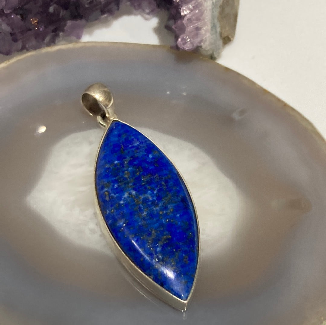 Sterling silver lapis pendant