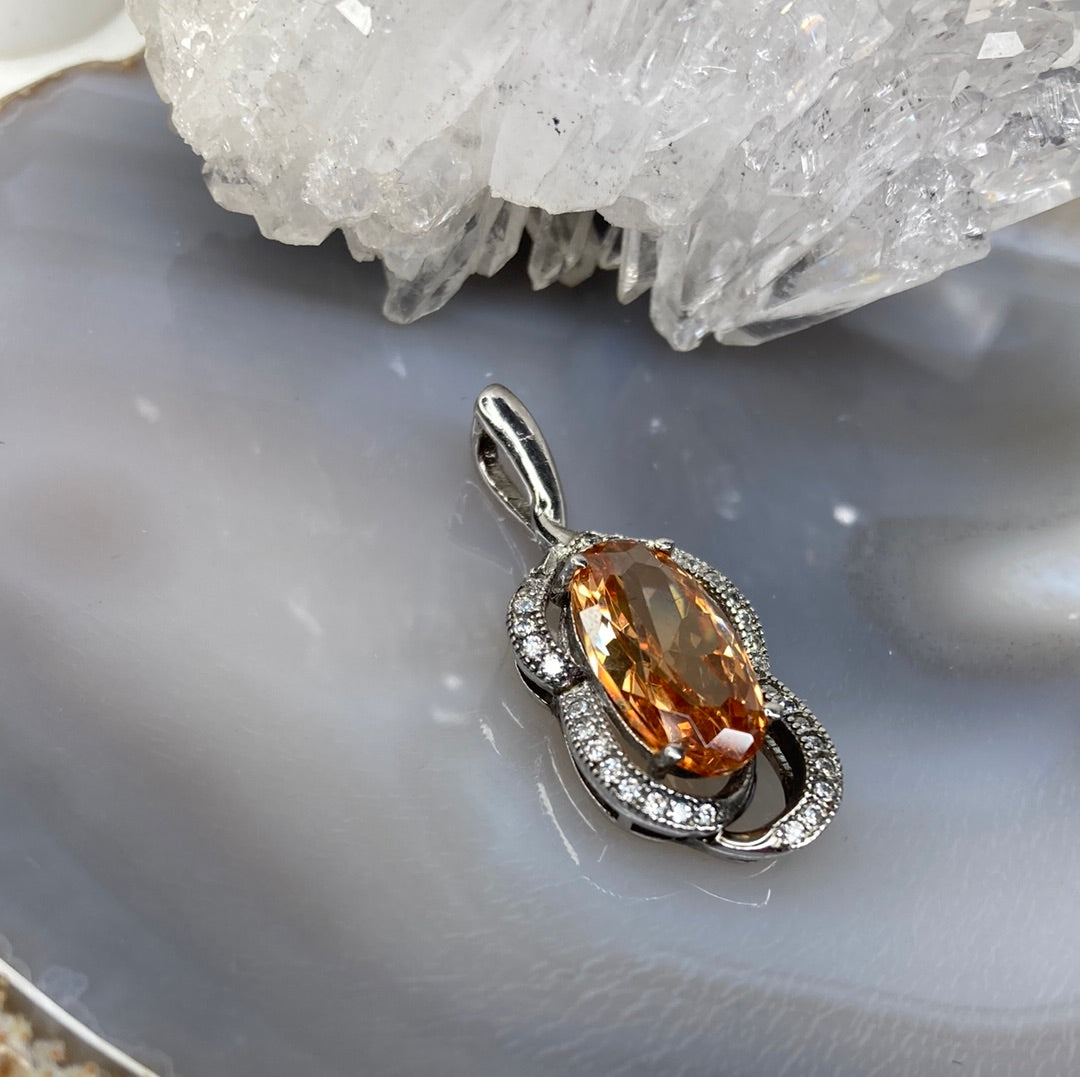 Sterling silver citrine pendant