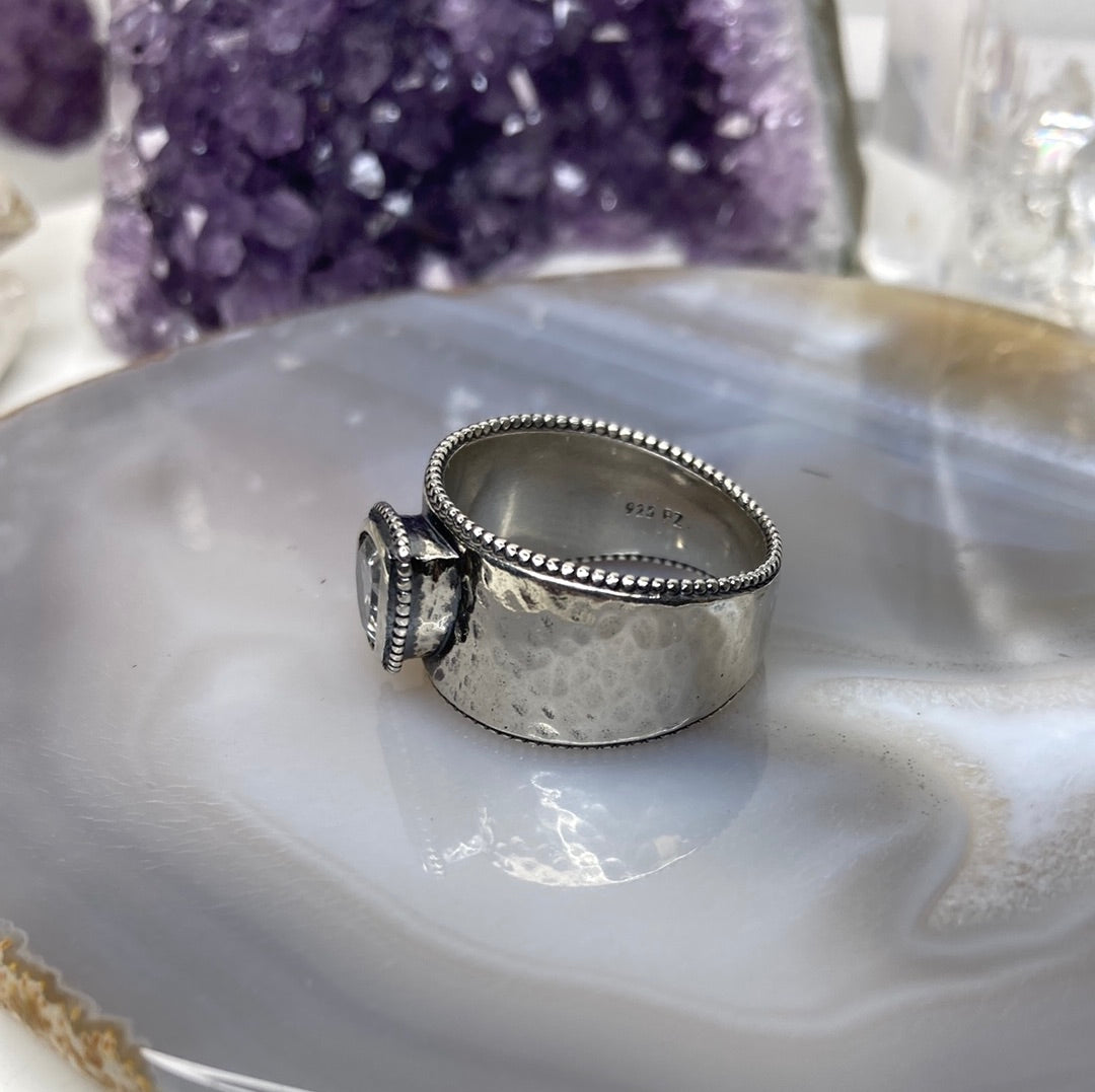 Sterling silver quartz ring