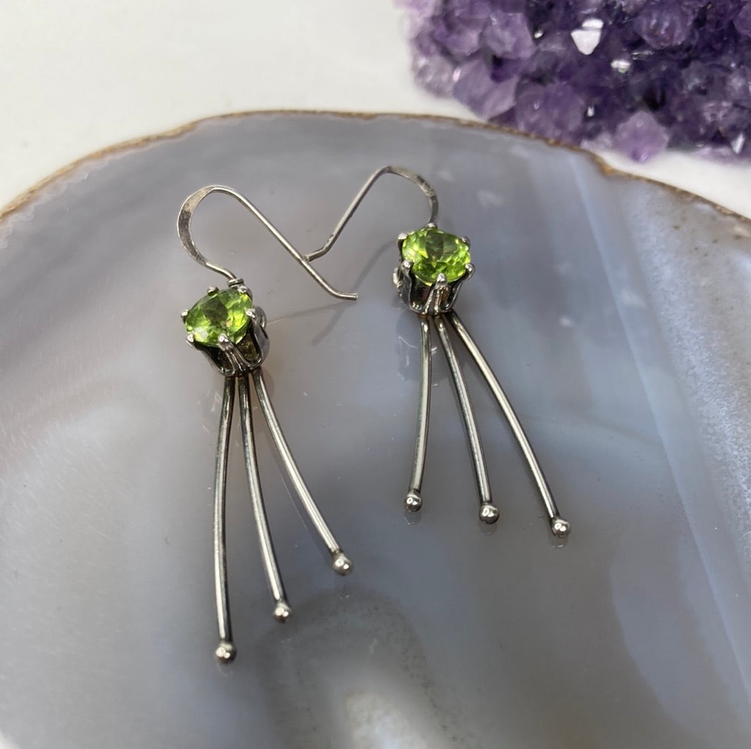 Sterling silver peridot gemstone earrings