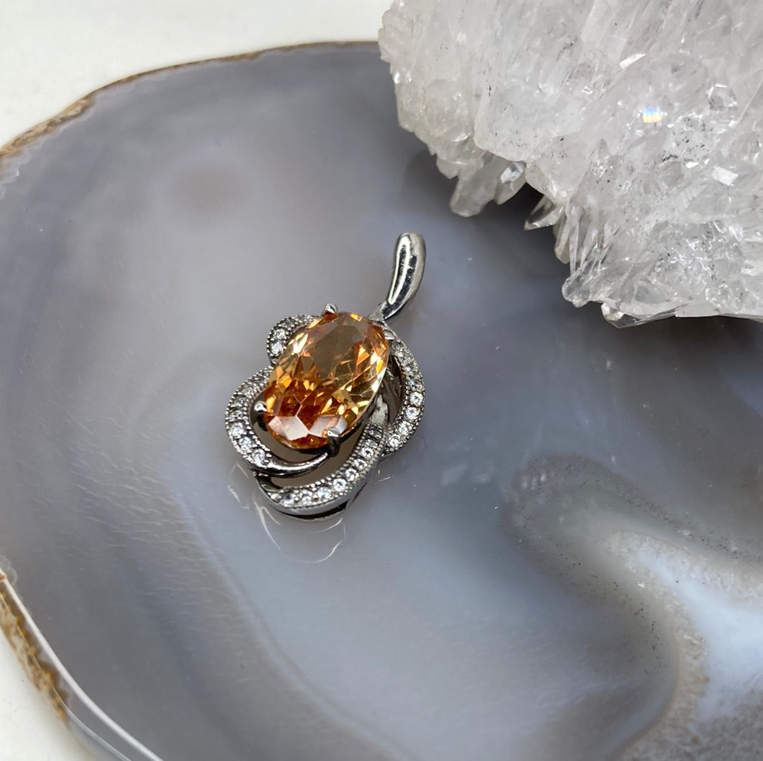 Sterling silver citrine pendant
