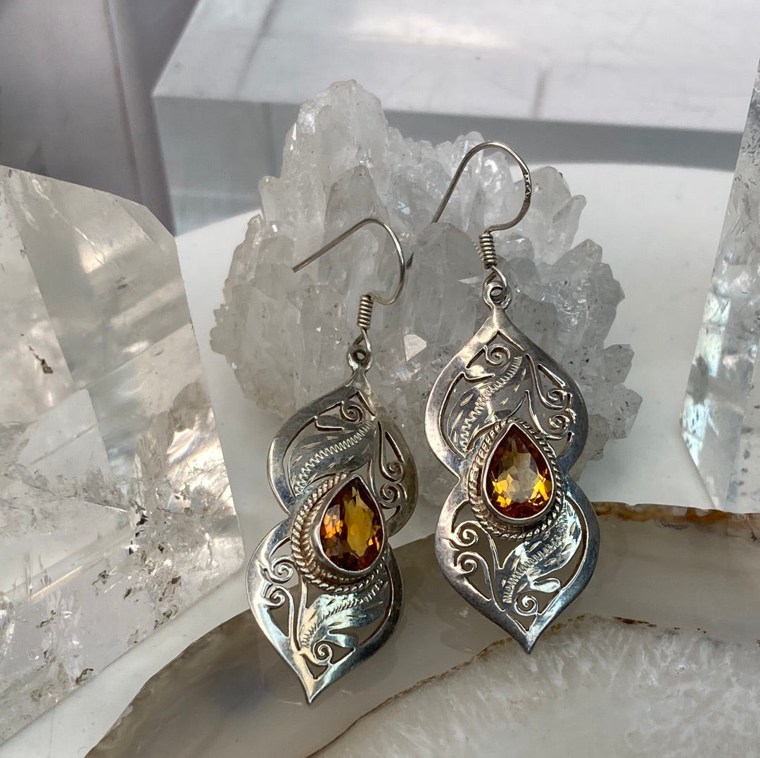 Sterling silver citrine earrings