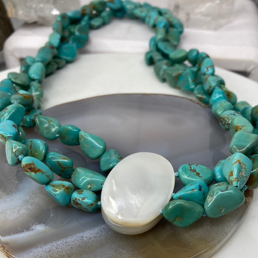 Turquoise 3 strand necklace
