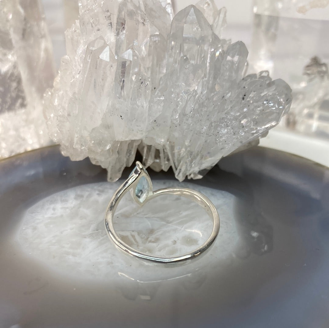 Beautiful aquamarine Sterling silver ring
