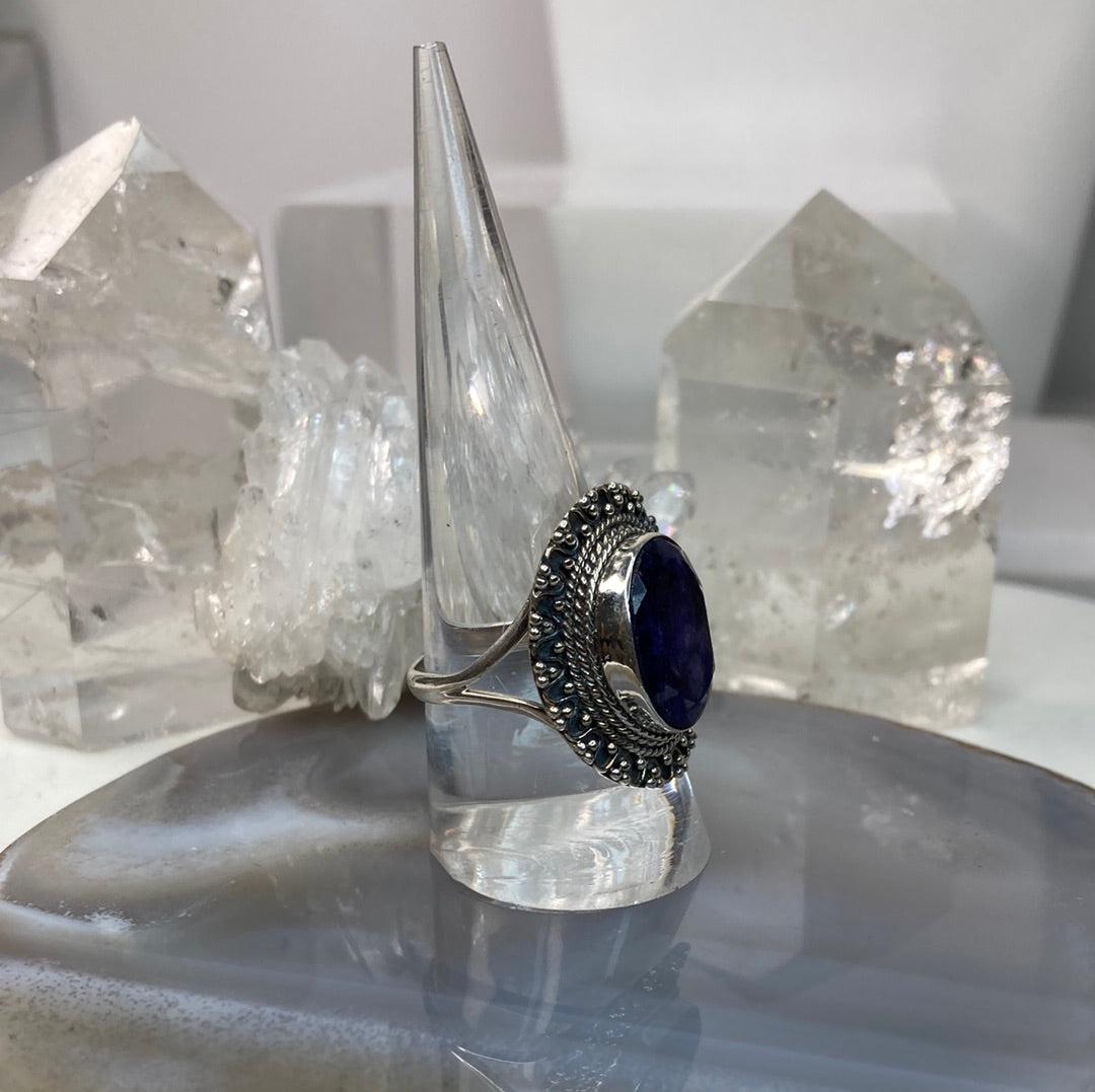 Sterling silver sapphire ring