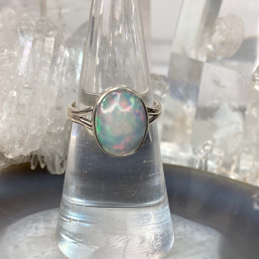 Sterling silver opal ring