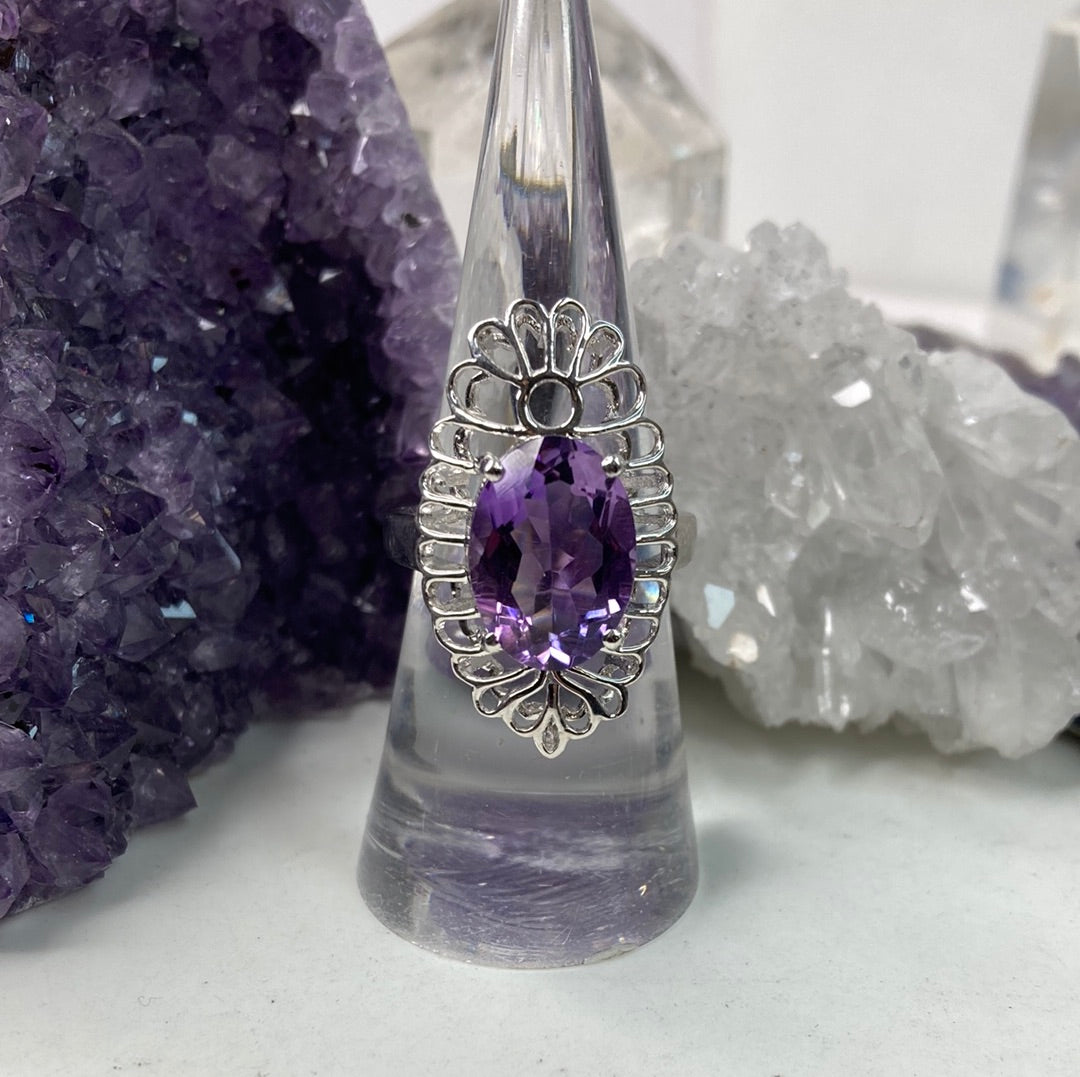 Sterling silver amethyst ring